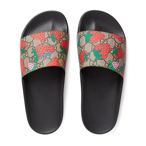 Gucci slides women strawberry